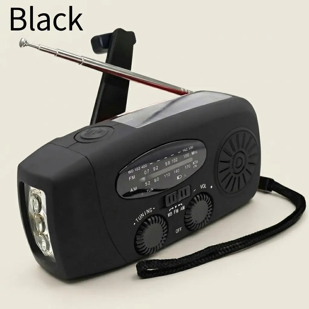 Solar Hand Crank Emergency Radio With Led Flashlight And Power Bank