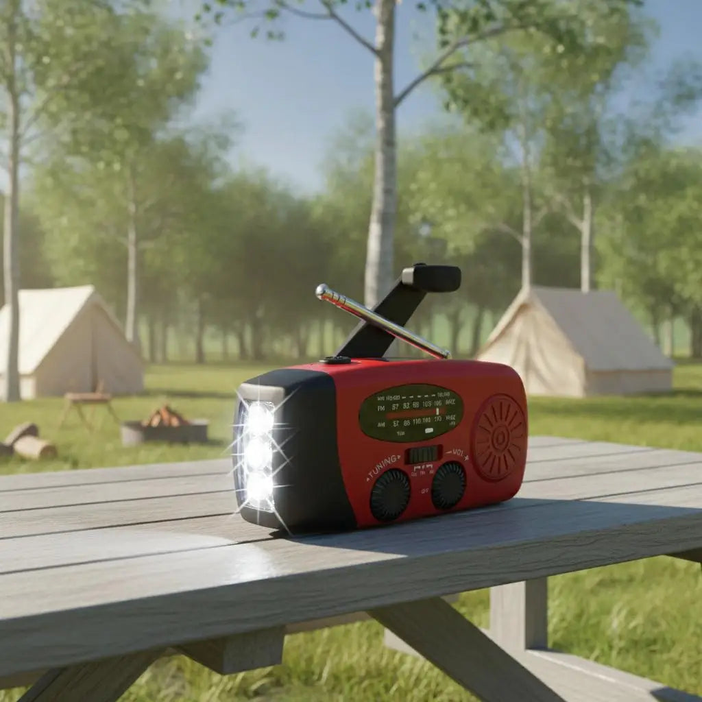 Solar Hand Crank Emergency Radio With Power Bank And Led Flashlight