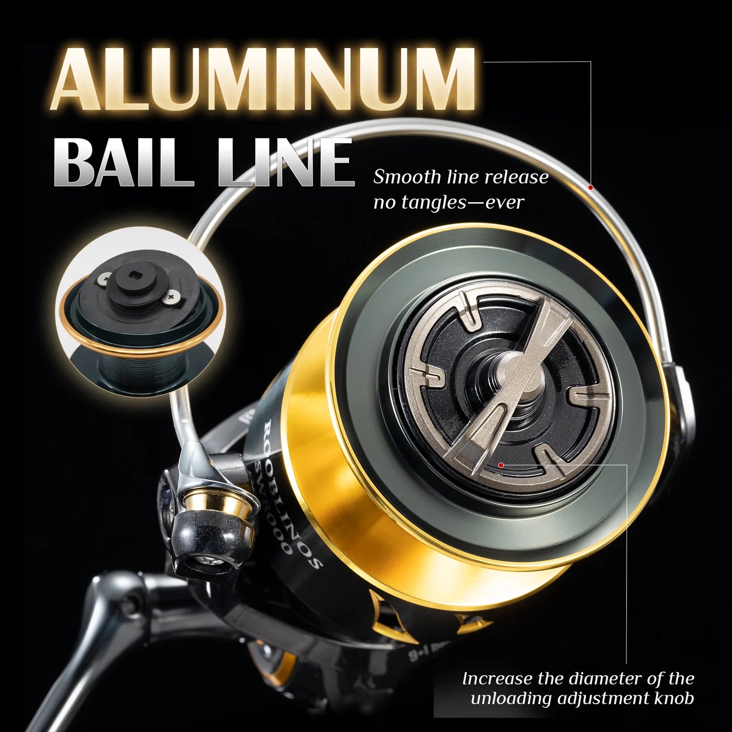 Rooblinos Ultralight Spinning Reel For Saltwater Surf Fishing