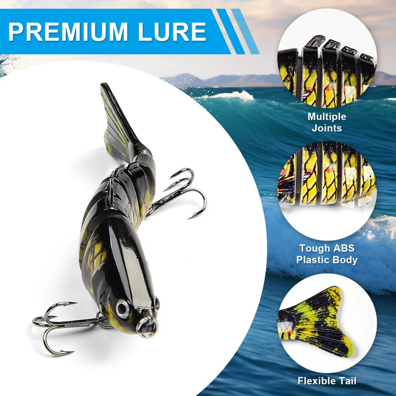 Jsfun Segmented Swimbait Fishing Lure With Treble Hooks