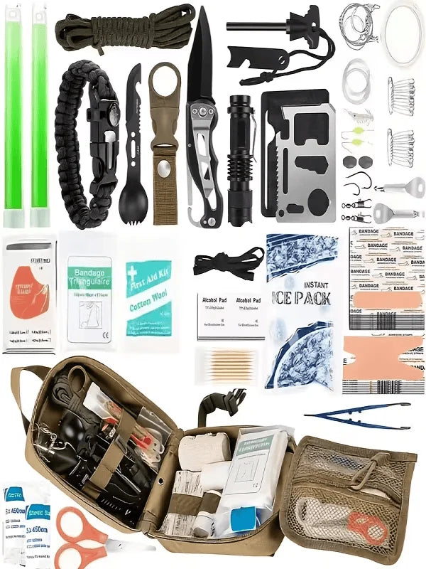 Professional Survival And First Aid Kit For Camping Hiking Emergencies