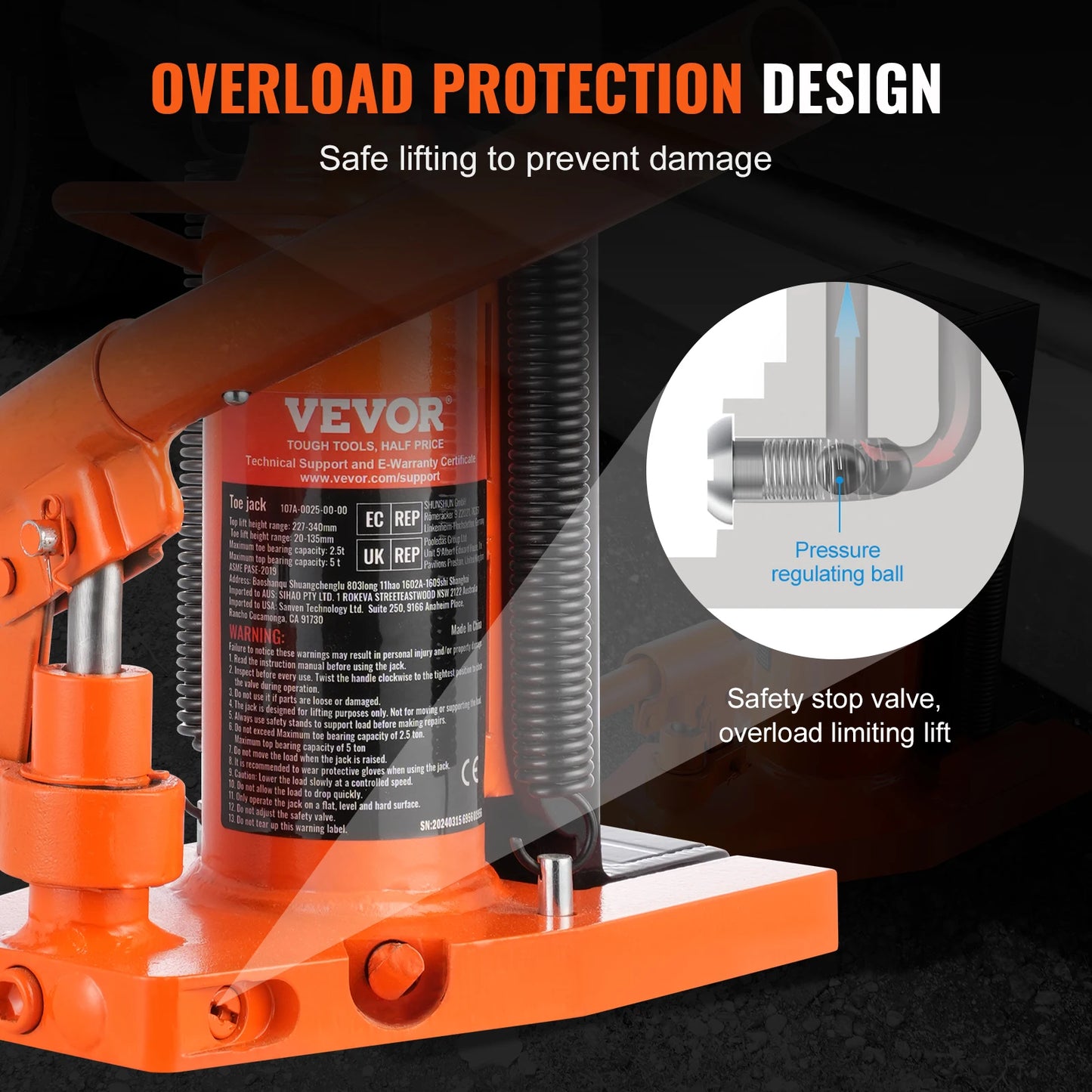 Industrial Hydraulic Toe Jack For Automotive Lifting And Repair
