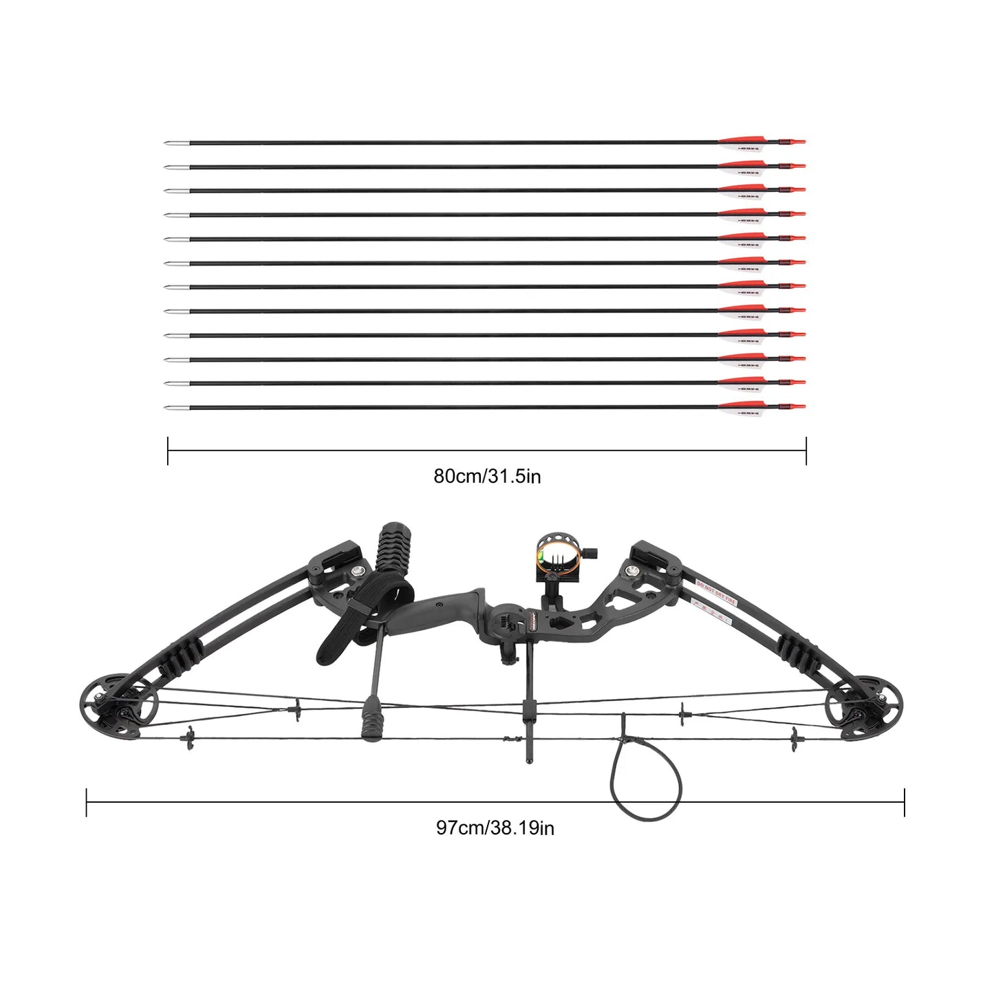 Right Handed Adjustable Compound Bow Kit For Adults And Teens