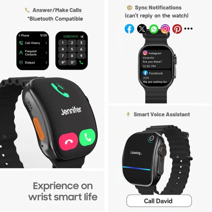 W&O Smart Watch With Bluetooth Calling And Fitness Tracker