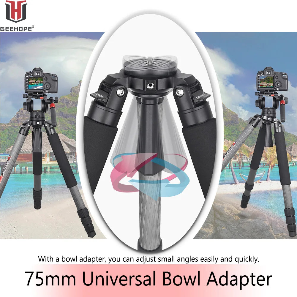 Geehope Professional Carbon Fiber Camera Tripod For Photography