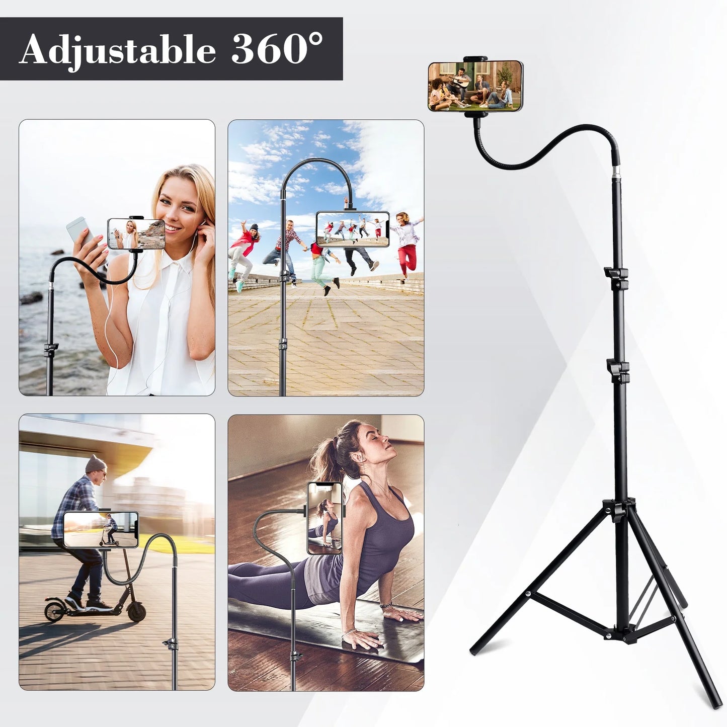 Professional Portable Aluminum Tripod With Flexible Hose And Wireless Remote