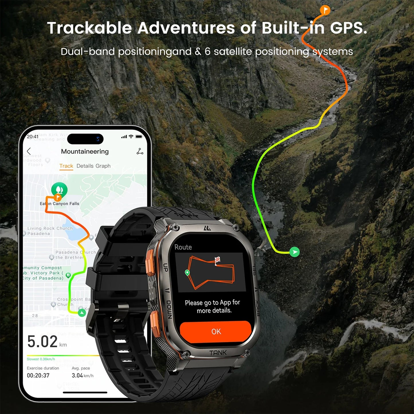 Kospet Tank M3 Ultra Gps Smartwatch Bluetooth Health Monitor Calling