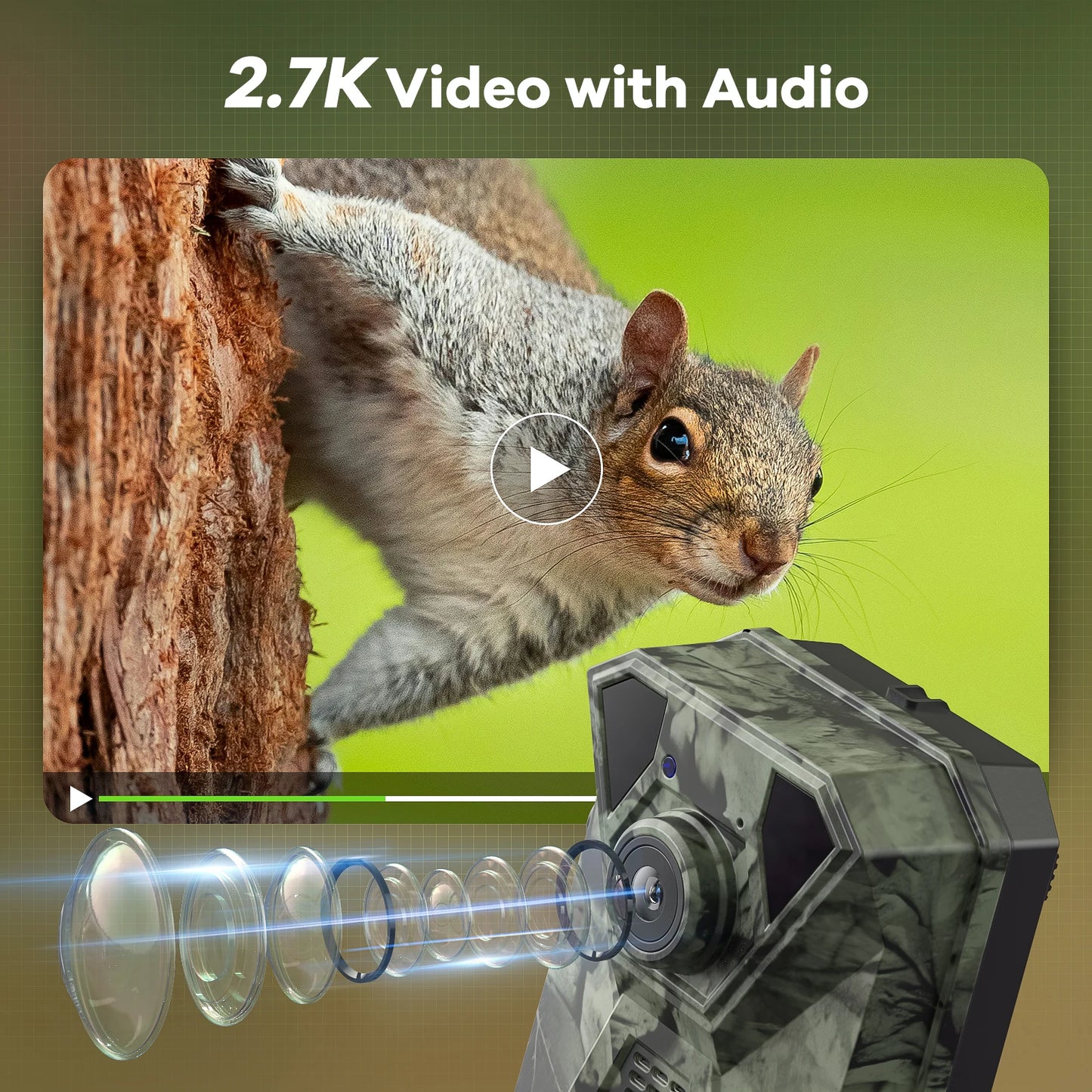 4G LTE 2.7K Solar Wildlife Camera With PIR Night Vision