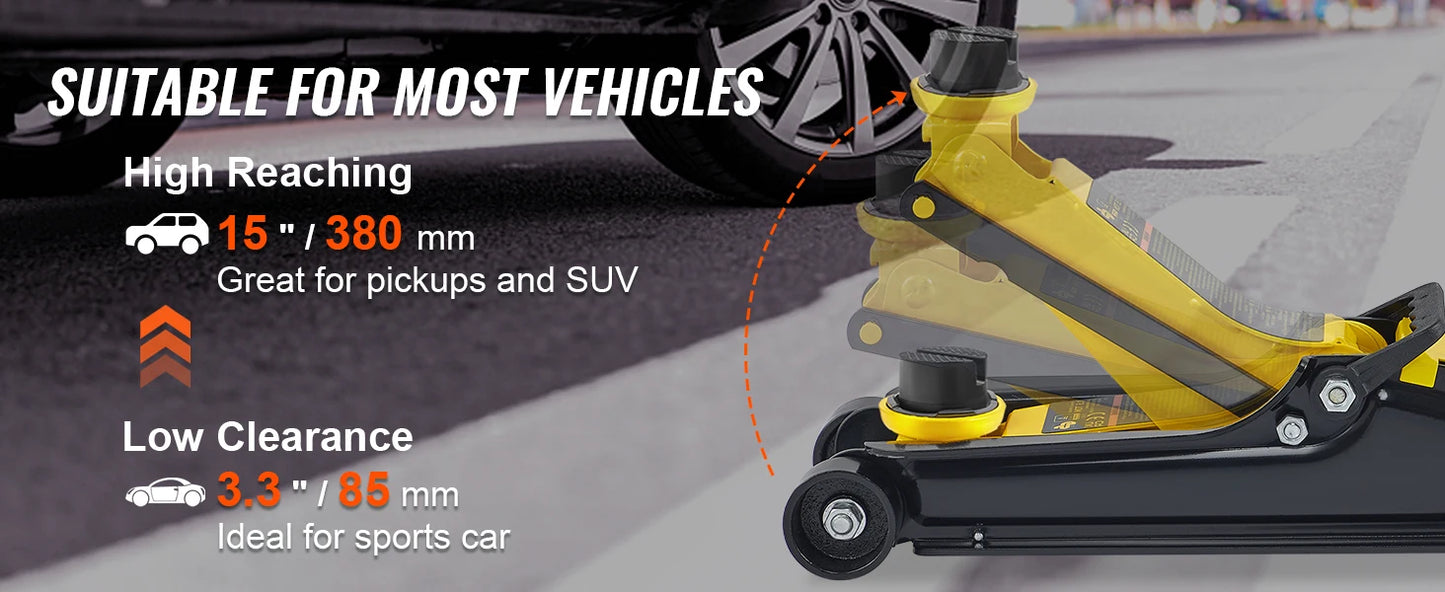 SucceBuy Heavy Duty Low Profile Hydraulic Floor Jack