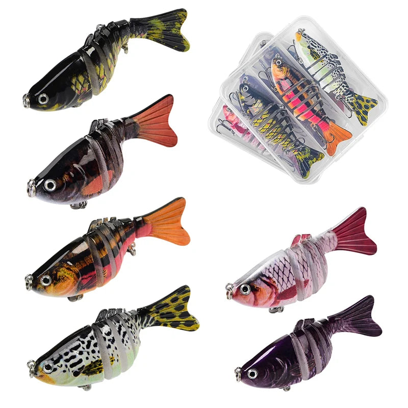 Jsfun Segmented Swimbait Fishing Lure With Treble Hooks