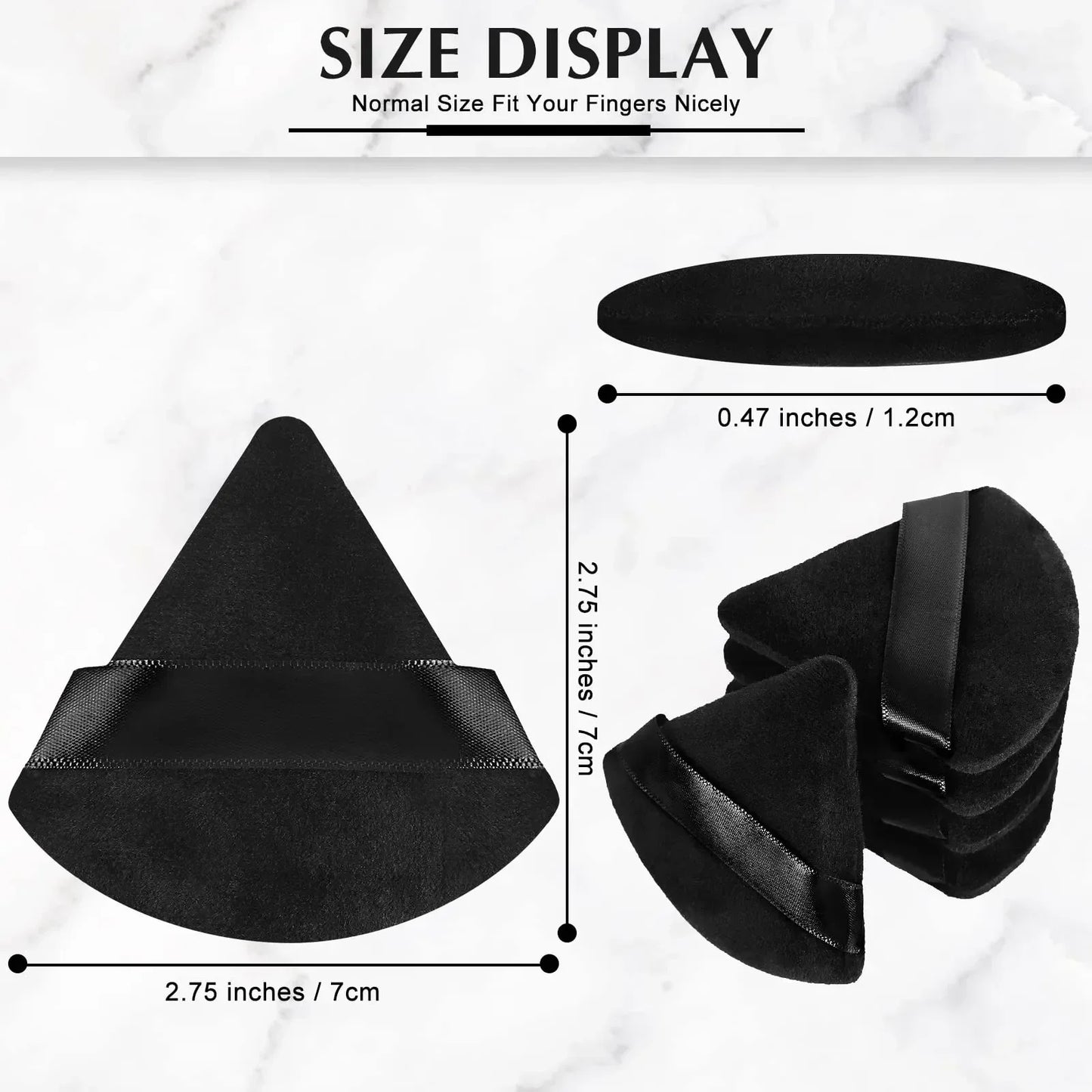 Soft Triangle Velvet Cosmetic Puff For Foundation And Contour