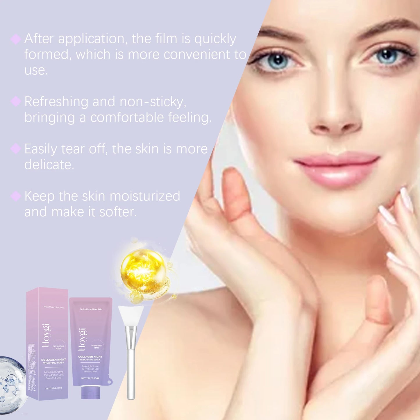 Hoygi Collagen Night Wrapping Face Mask With Hyaluronic Acid