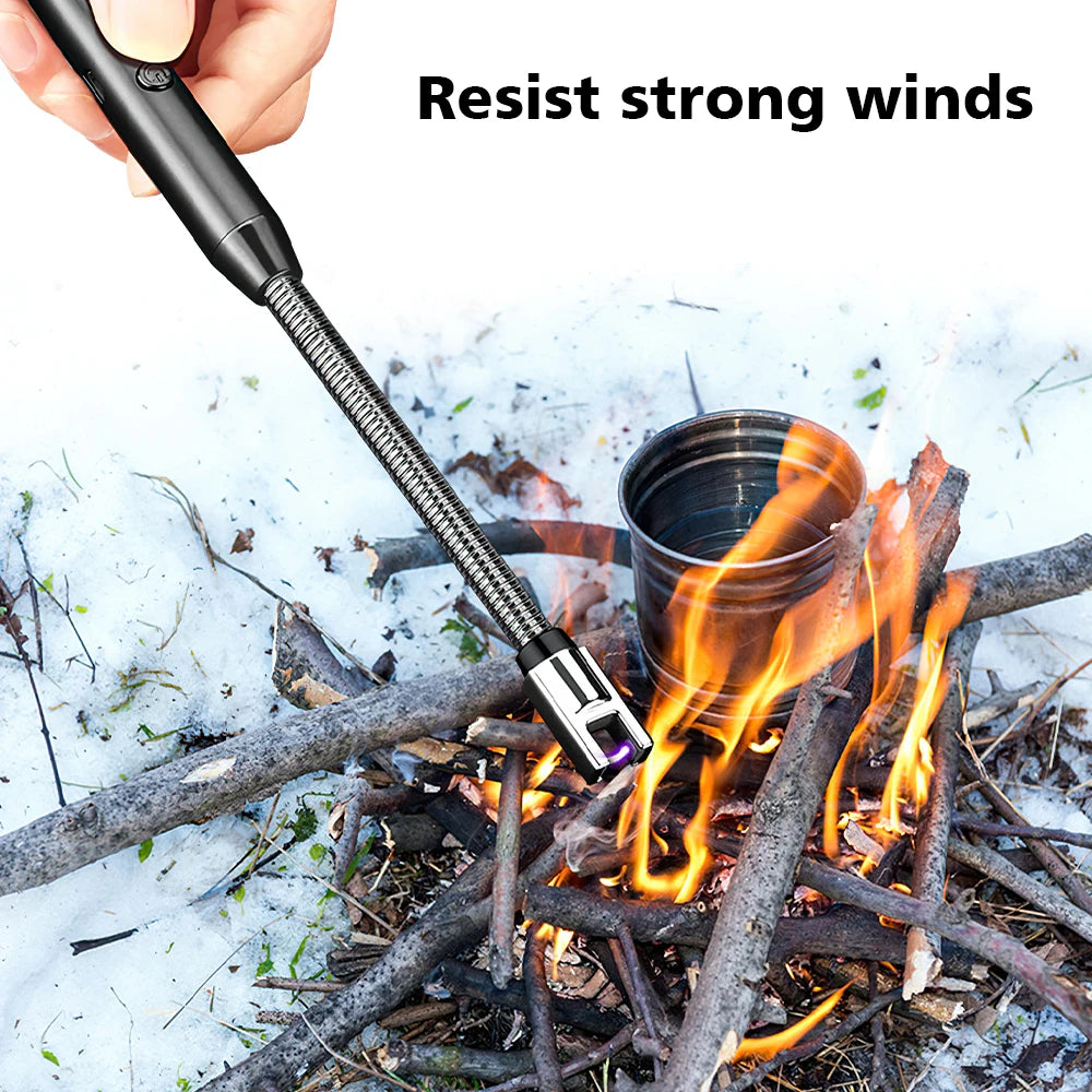 USB Rechargeable Electric Arc Lighter Windproof Flexible Neck Igniter