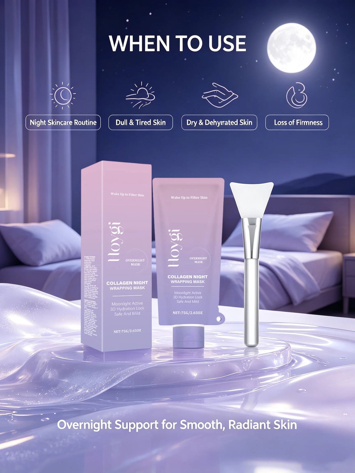 Hoygi Collagen Night Wrapping Face Mask With Hyaluronic Acid