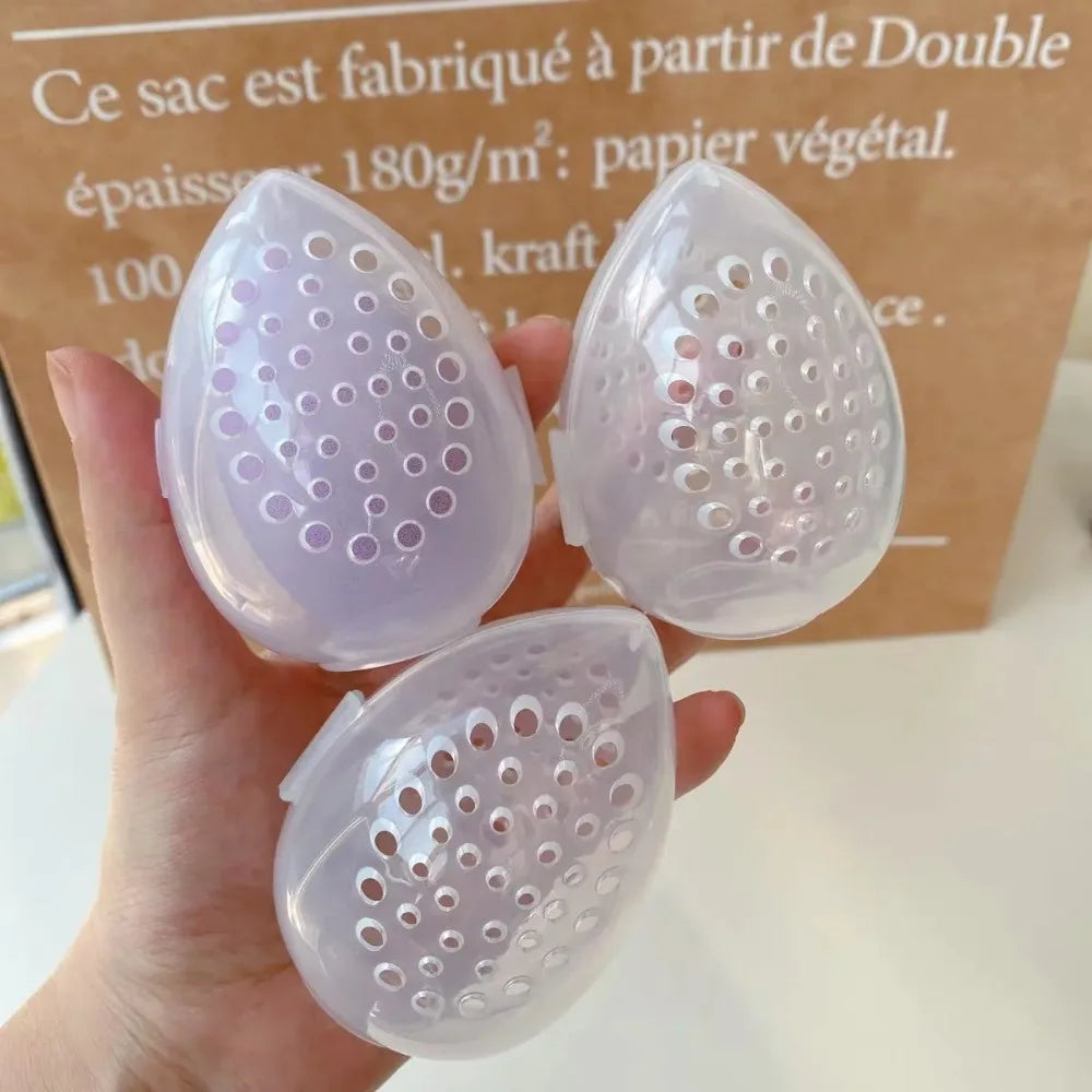 Egg Shaped Plastic Makeup Sponge Storage And Drying Box