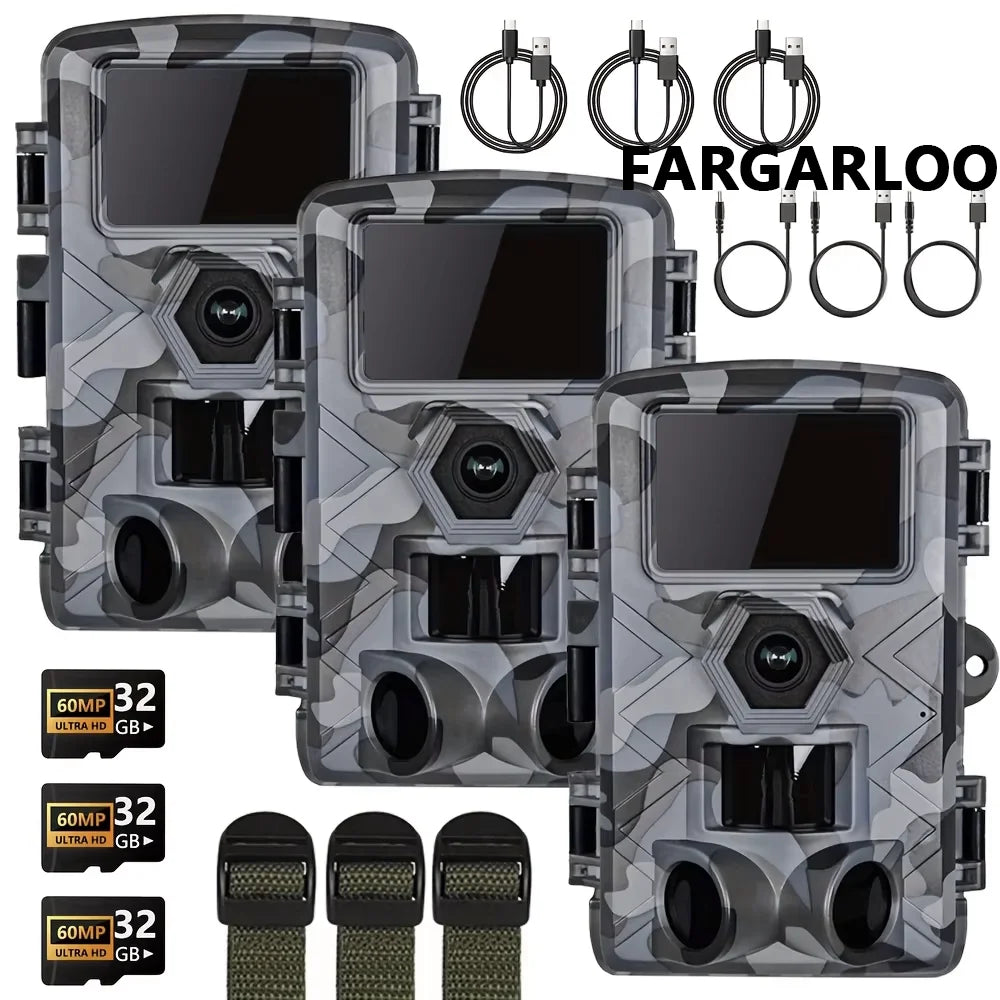 Fargarloo 60MP WiFi Trail Camera For Hunting With Night Vision