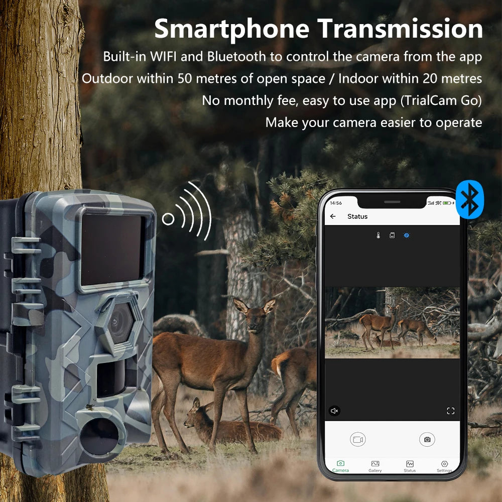 Fargarloo 60MP WiFi Trail Camera With Motion Detection App Control