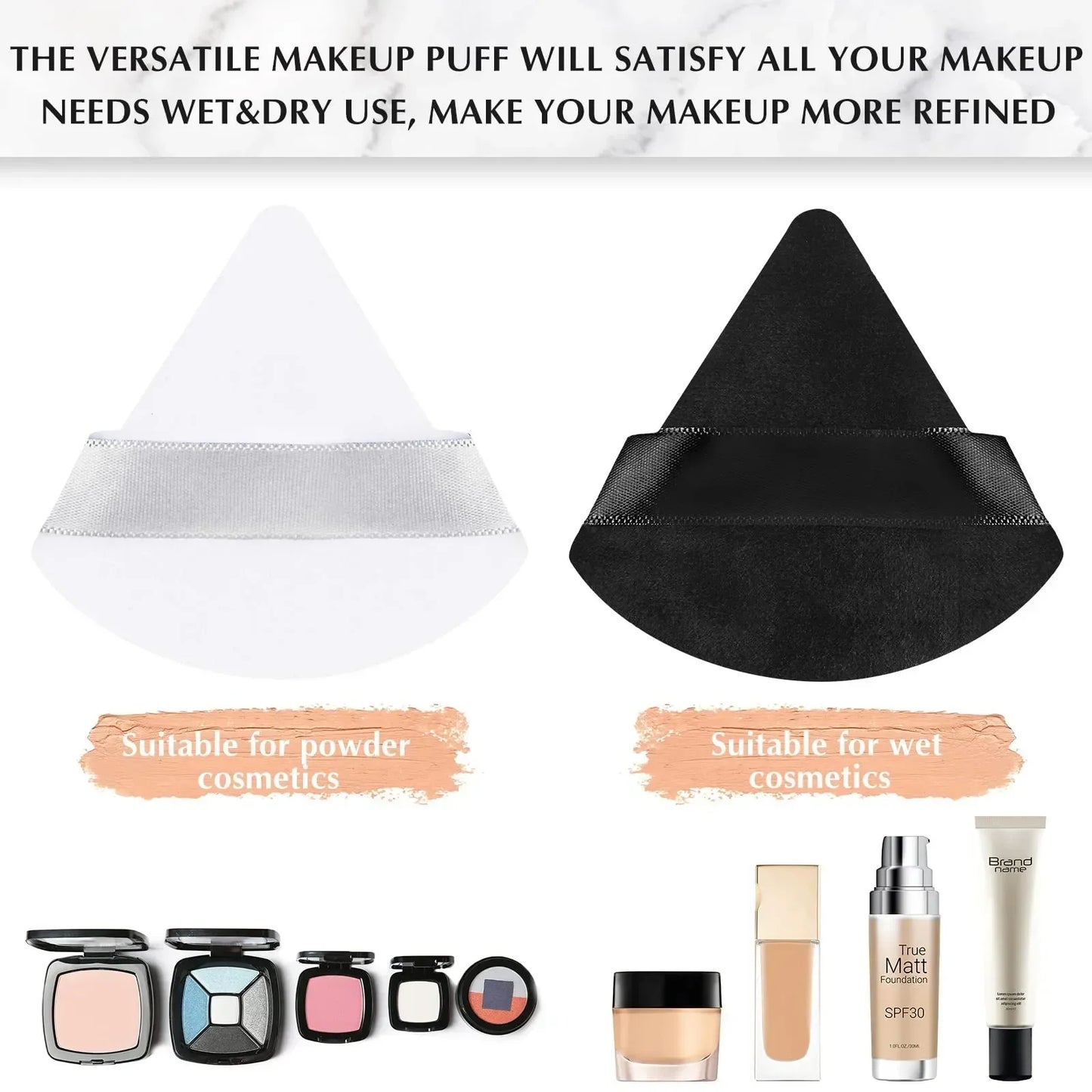 Soft Triangle Velvet Cosmetic Puff For Foundation And Contour