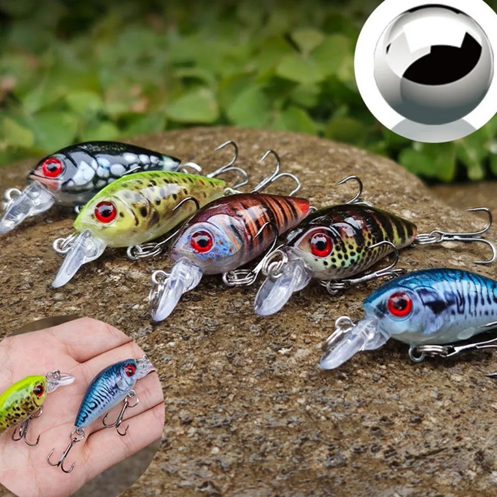 Assorted Lifelike Mini Crankbait Fishing Lures 10 Piece Set