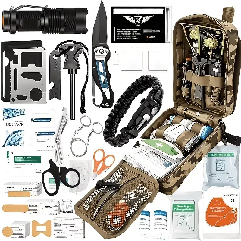Tactical Molle Backpack With Emergency Survival And First Aid Kit
