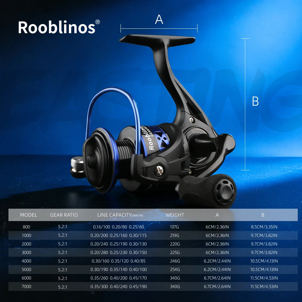 Roobinos Spinning Fishing Reel With Metal Spool For Saltwater