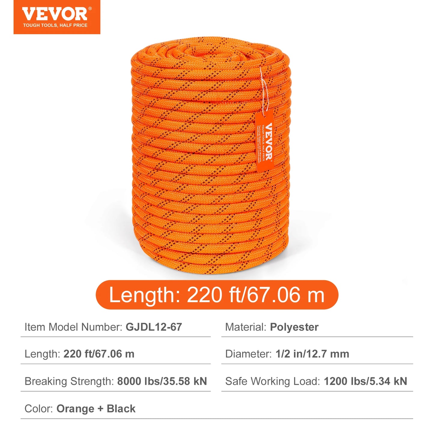 SucceBuy Dual Weave Polyester Rope For Outdoor Camping And Rescue