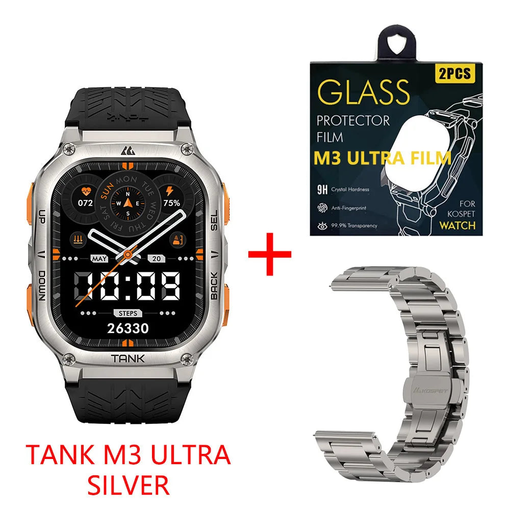 Kospet Tank M3 Ultra Gps Smartwatch Bluetooth Health Monitor Calling