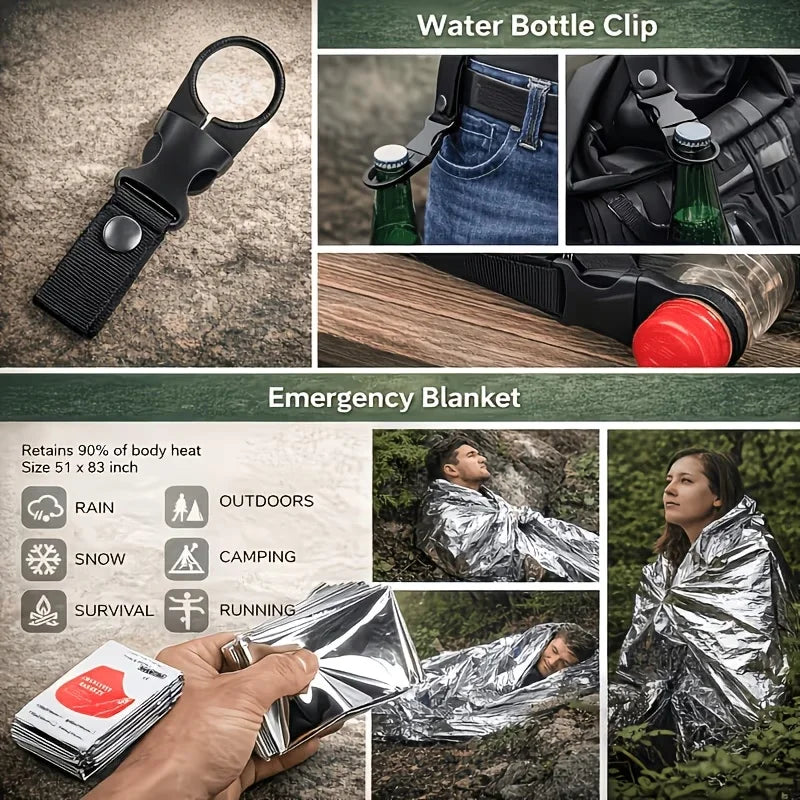 Tactical Molle Backpack With Emergency Survival And First Aid Kit