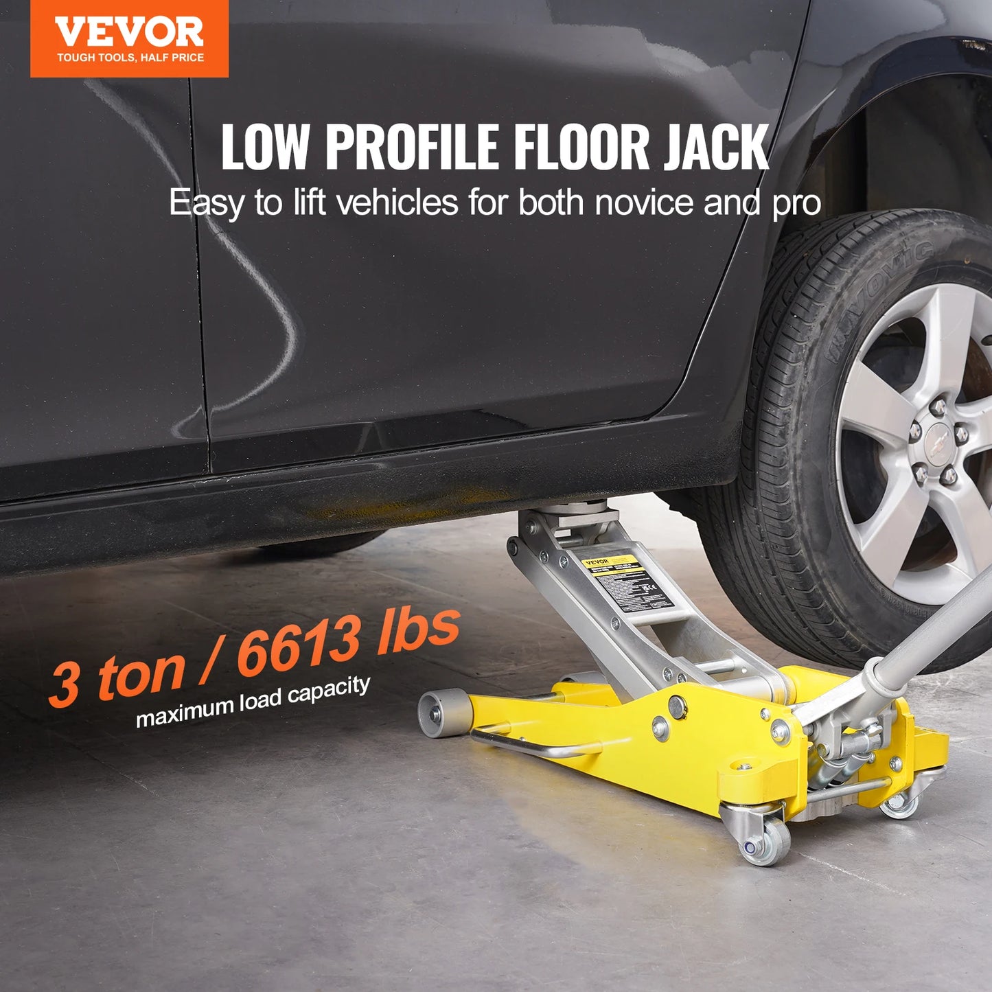 SucceBuy Aluminum Hydraulic Floor Jack With Dual Piston Lift Pump