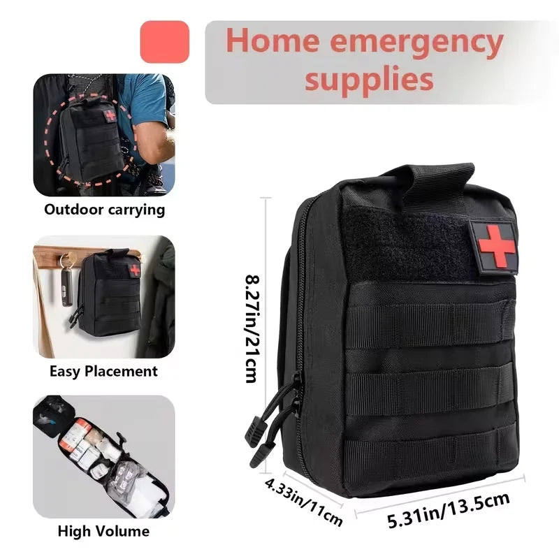 Tactical Molle Backpack With Emergency Survival And First Aid Kit
