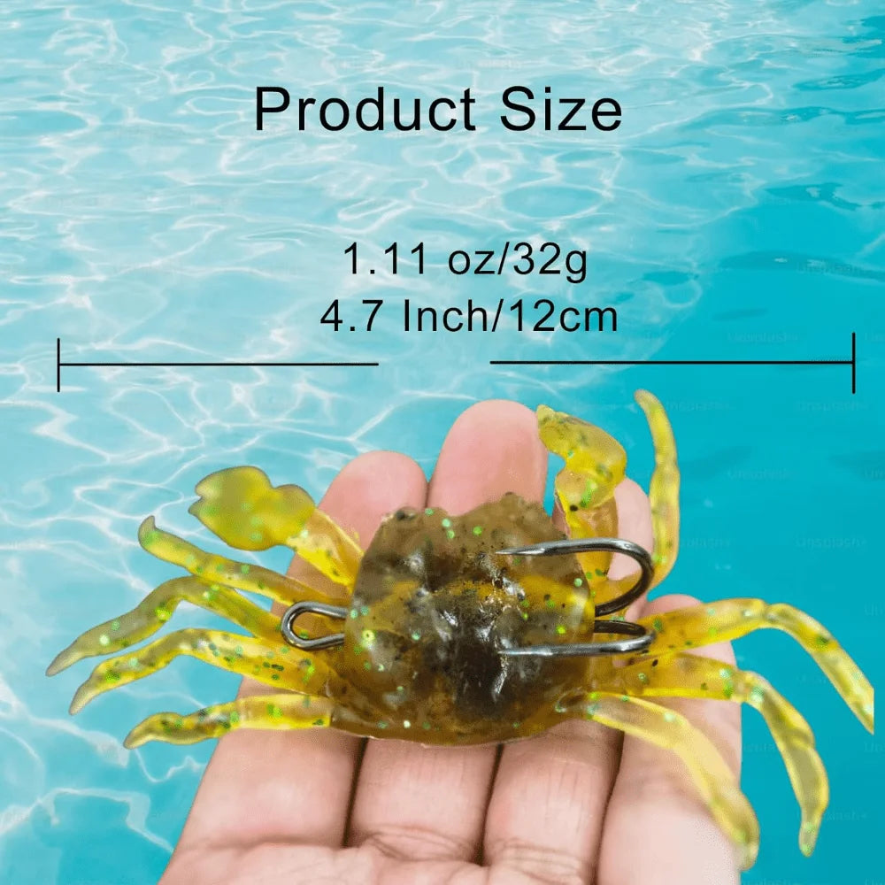 Soft Crab Artificial Fishing Bait Lure With Sharp Hooks