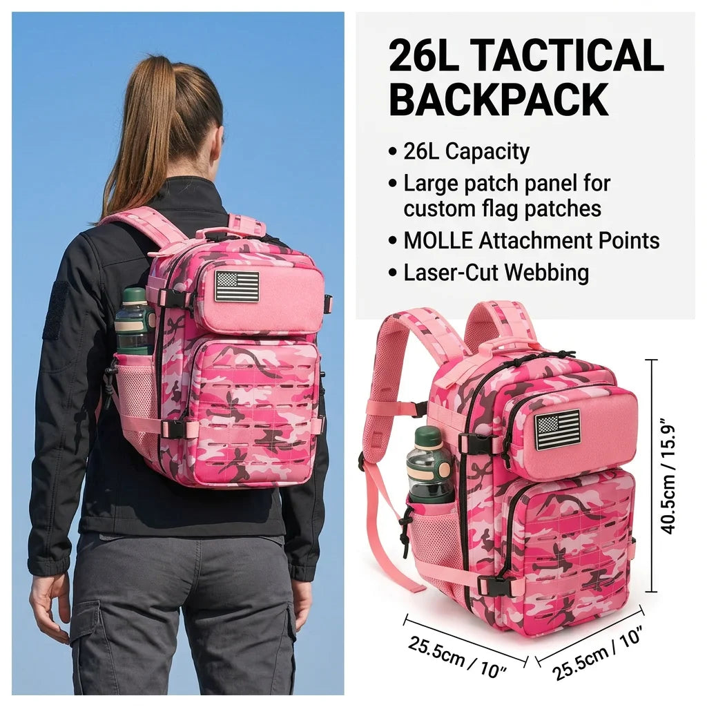 ReFire Gear Tactical Backpack Molle Hiking Rucksack with Cup Holders
