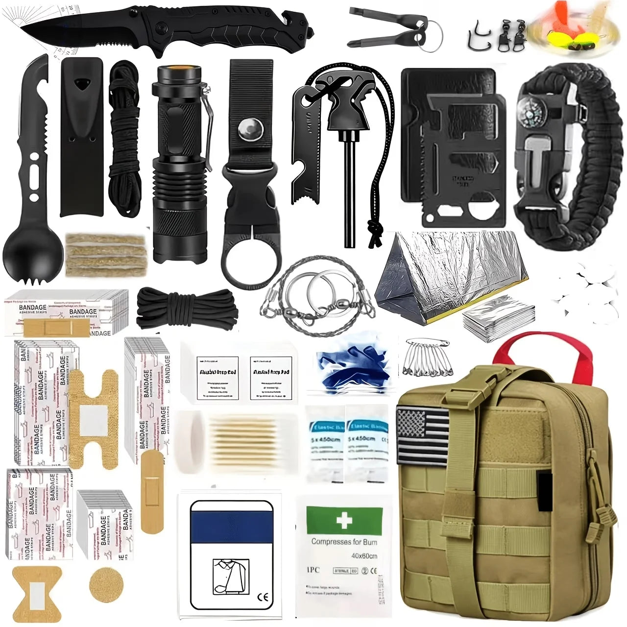 Essential Outdoor Survival and First Aid Kit for Hiking