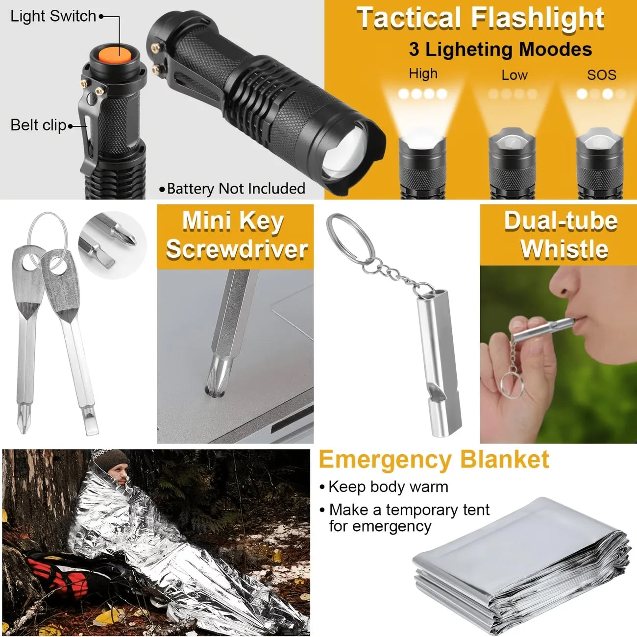 Comprehensive Survival And First Aid Emergency Rescue Kit