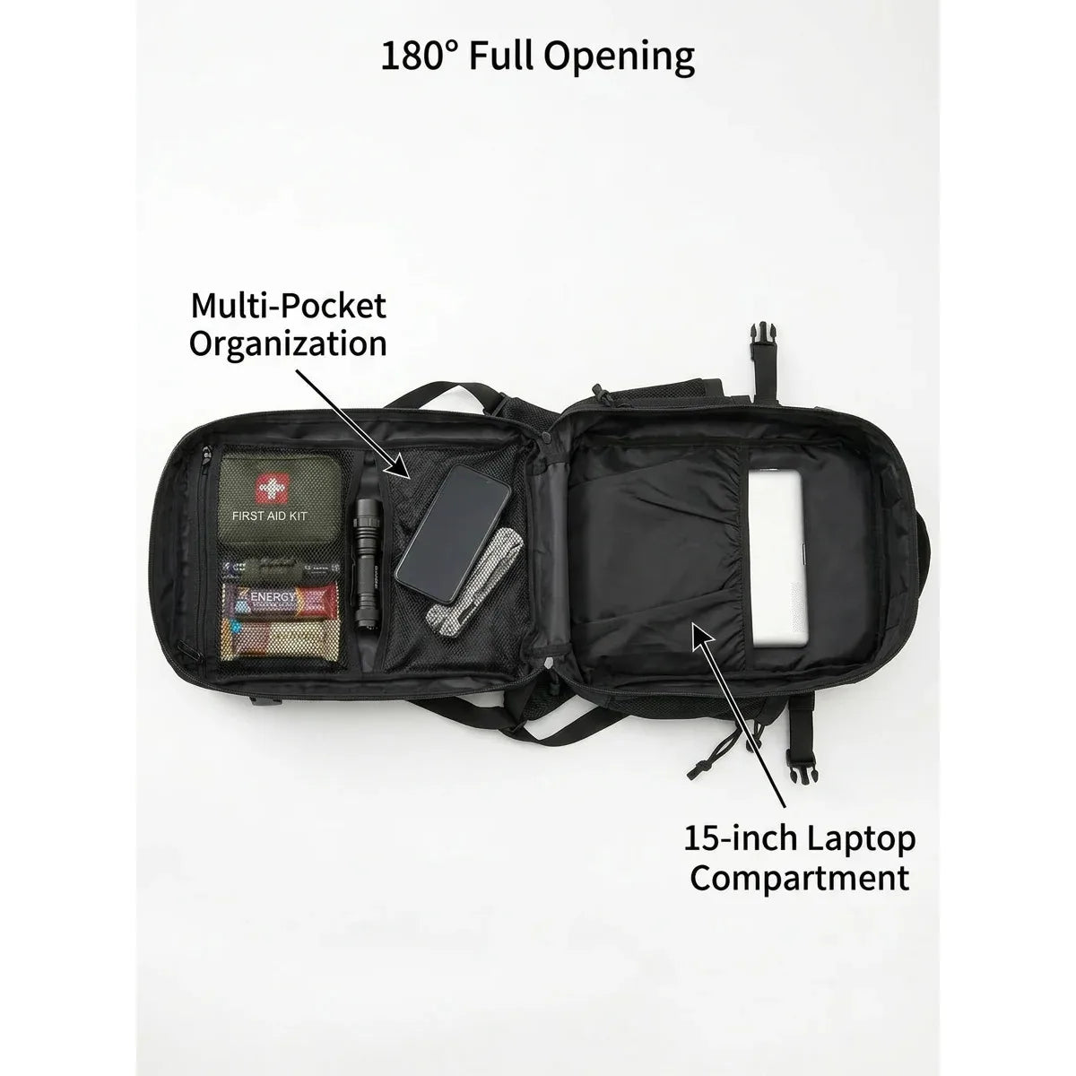 ReFire Gear Tactical Backpack Molle Hiking Rucksack with Cup Holders