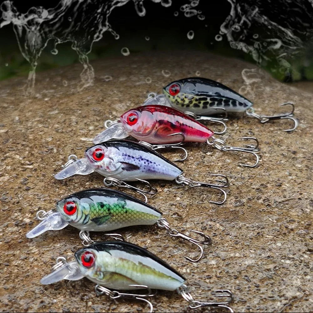 Assorted Lifelike Mini Crankbait Fishing Lures 10 Piece Set
