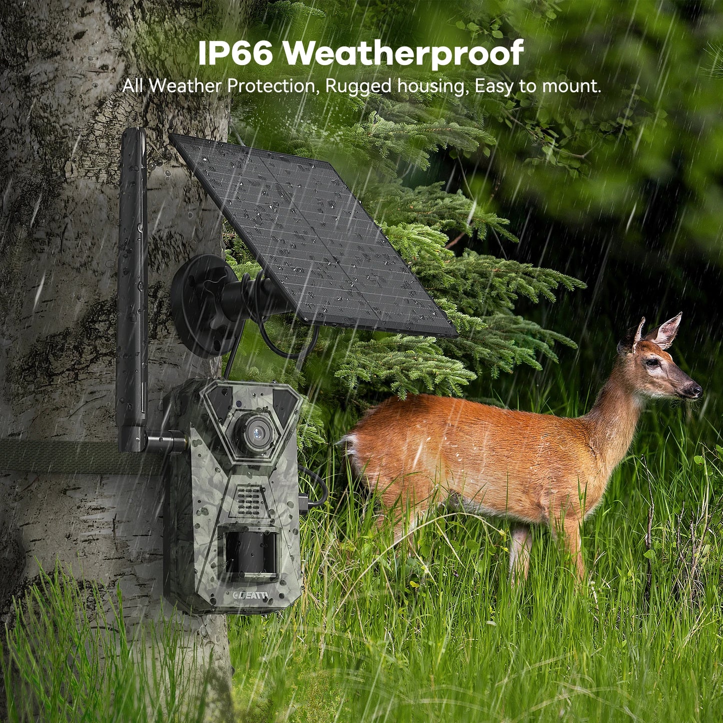 4G LTE 2.7K Solar Wildlife Camera With PIR Night Vision