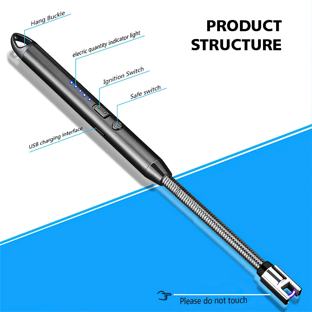 USB Rechargeable Electric Arc Lighter Windproof Flexible Neck Igniter