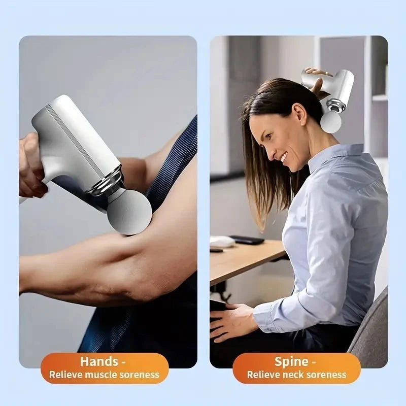 Portable Electric Fascia Massage Gun With Four Replaceable Heads