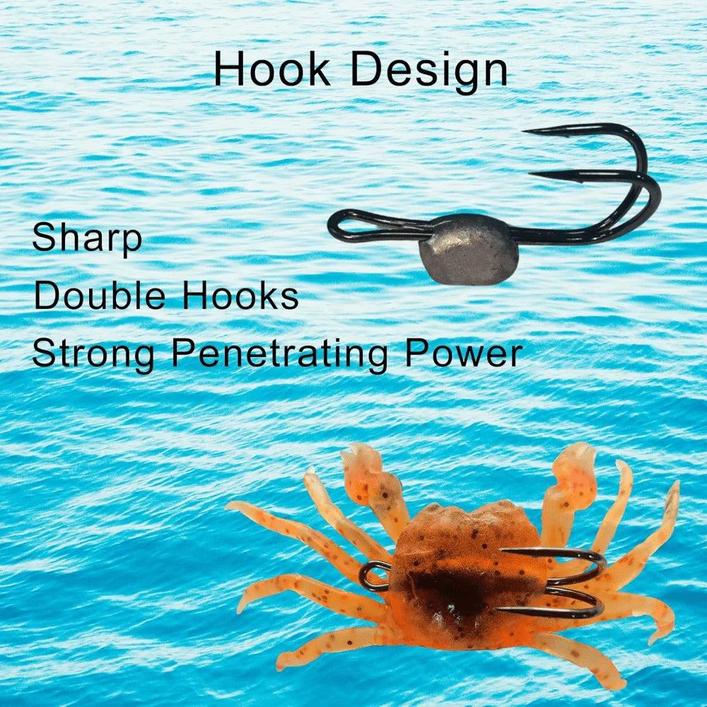 Soft Crab Artificial Fishing Bait Lure With Sharp Hooks