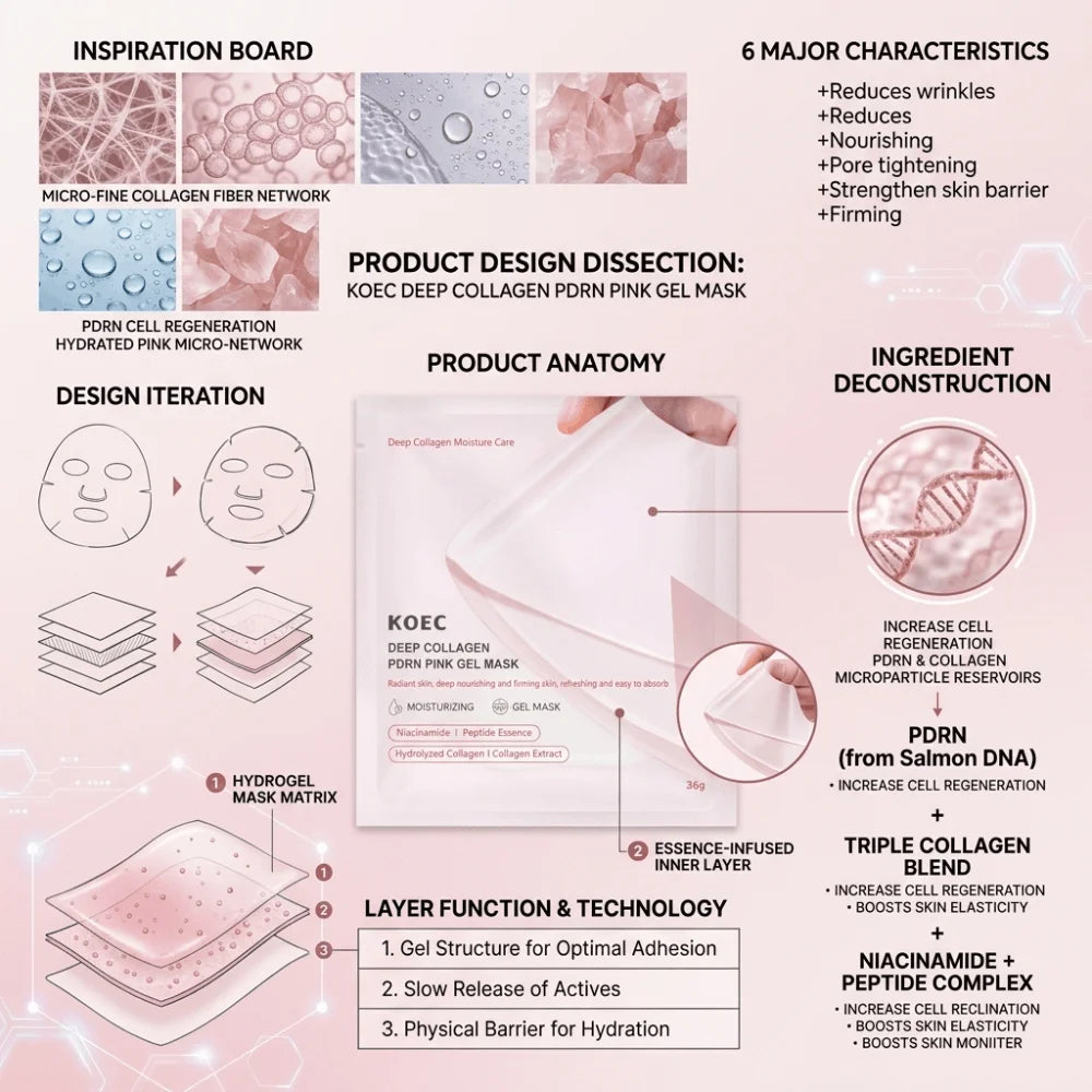 Koec Collagen Pdrn Facial Mask With Niacinamide And Peptides