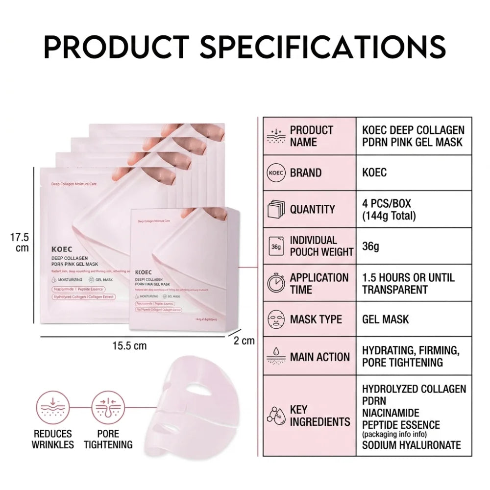 Koec Collagen Pdrn Facial Mask With Niacinamide And Peptides